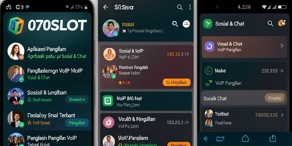Antarmuka aplikasi 070SLOT yang intuitif untuk VoIP Panggilan.