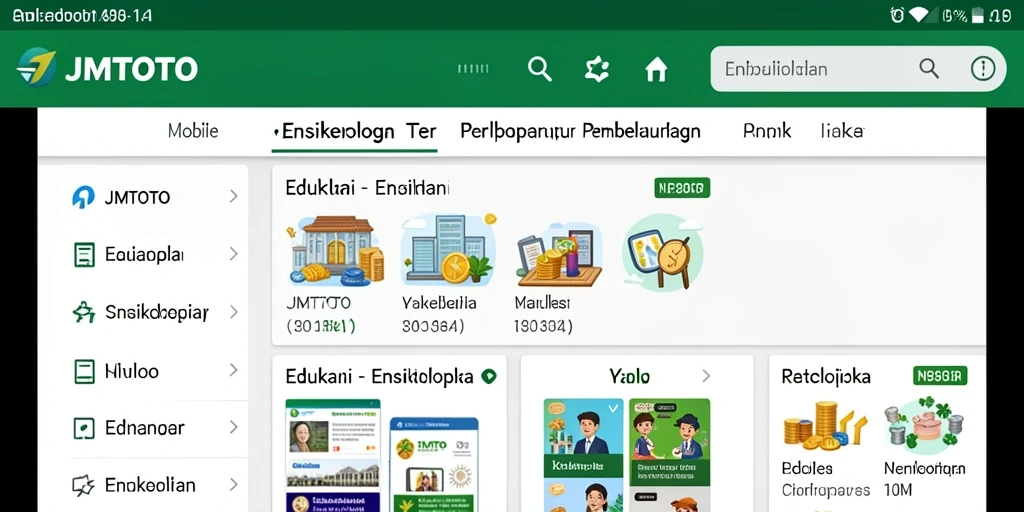 Tampilan antarmuka JMTOTO dengan berbagai informasi edukatif.